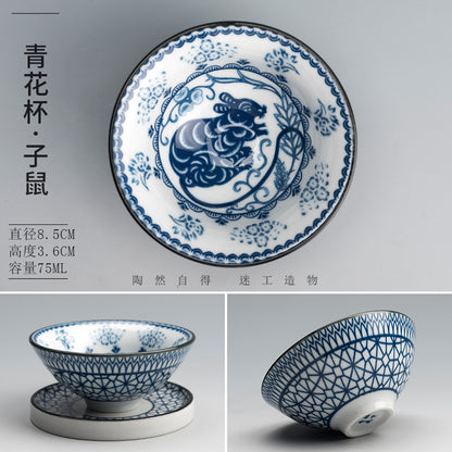 Blue and white porcelain zodiac signs