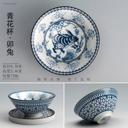 Blue and white porcelain zodiac signs