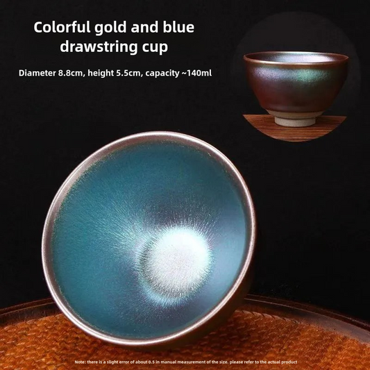 Colored Gold and Blue Teacup