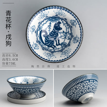 Blue and white porcelain zodiac signs